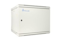 Extralink Szafa rack 12U 600x600 ASP Szara montowana na ścianie, drzwi blaszane pełne