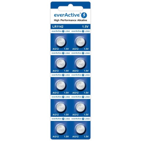 EverActive Baterie alkaliczne mini AG12/G12/LR1142/LR43 blister 10 szt.
