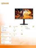 AOC Monitor Q25G4SR 24.5 cala Fast IPS 300Hz HDMIx2 DP Pivot Głośniki
