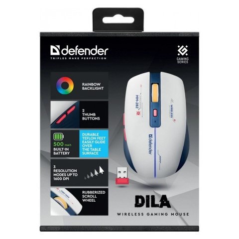 Defender Mysz gamingowa bezprzewodowa DILA MM-282 RF 1800DPI 6P