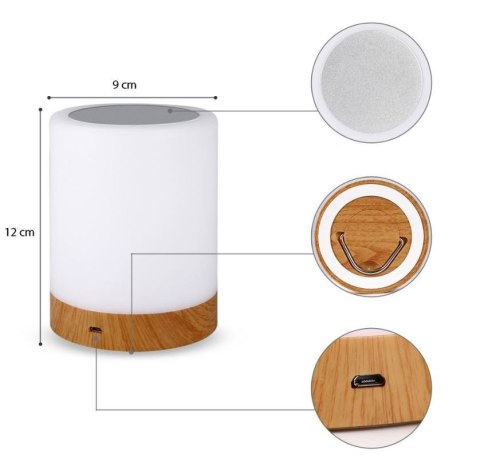 Techly Lampka nocna Techly LED kolorowa bezprzewodowa