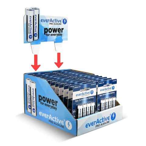 EverActive Baterie LR6/AA Pro Alkaline display handlowy 96 szt.