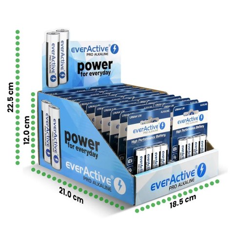 EverActive Baterie LR6/AA Pro Alkaline display handlowy 96 szt.