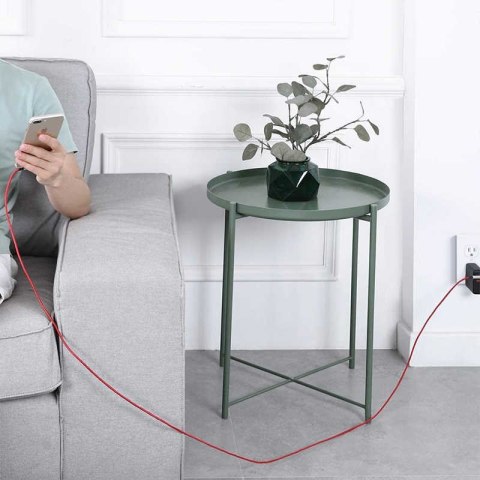 AUKEY CB-AL01 OEM kabel 90° Lightning - USB-A 2m MFi Apple kątowy wtyki 90 stopni nylonowy oplot czerwony