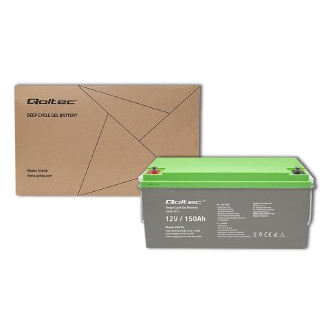 QOLTEC AKUMULATOR ŻELOWY DEEP CYCLE | 12V | 150AH