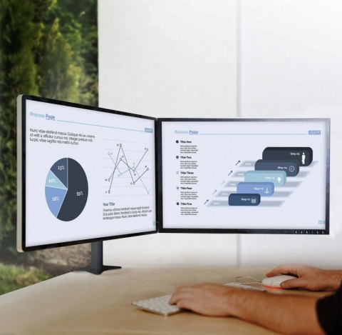 Edbak Uchwyt biurkowy Dual monitor 75x75 20KG 360ST SV06