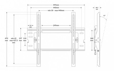 Edbak Uchwyt ścienny monitora stały EWB150
