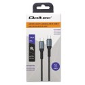 Qoltec Kabel USB 2.0 typ C | USB 2.0 typ C 100W | QC 3.0 | PD | 1m | Czarny