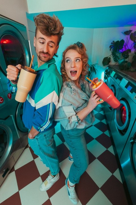 Kubek termiczny ze słomką Kambukka Rio Tumbler 950ml, Pink Papaya