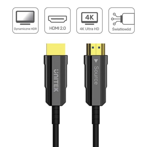 UNITEK KABEL OPTYCZNY HDMI 2.0 AOC 4K 60HZ 12M