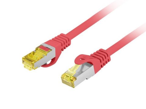 Lanberg Patchcord kat.6a S/FTP LSZH CU 0.5m czerwony fluke