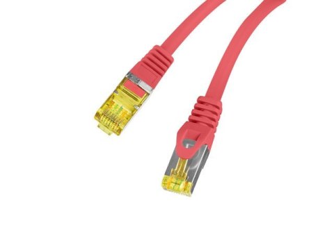 Lanberg Patchcord kat.6a S/FTP LSZH CU 0.5m czerwony fluke