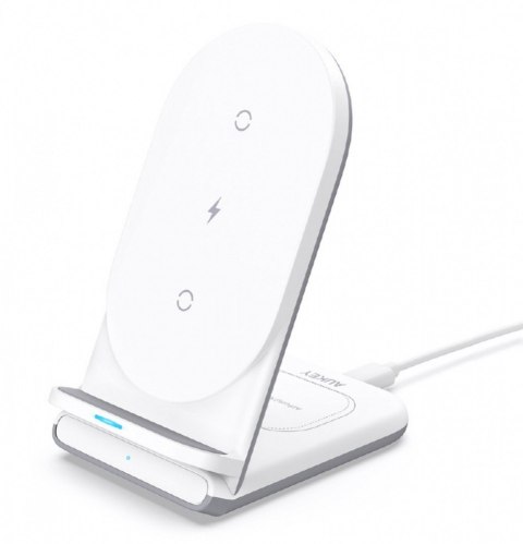 AUKEY LC-A2 White ładowarka bezprzewodowa 2w1 Qi 10W USB-C