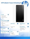 HP Inc. Komputer ProDesk 4 Tower G1i Desktop AI PC U5-225 512/16/W11P 9H7U6ET