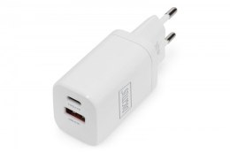 Digitus Ładowarka sieciowa zasilacz 1x USB-A 12W 1x USB-C 18W PD 3.0 max. 30W Biała