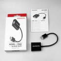 AXAGON RVH-VGAN Adapter aktywny HDMI -> VGA FullHD, wyjście audio, micro USB złącze zasilania