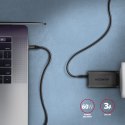 AXAGON BUCM3-CM20AB Kabel USB-C - USB-C 3.2 Gen 1, 2m, PD 60W, 3A, ALU, oplot, czarny