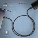 AXAGON BUCM3-CM20AB Kabel USB-C - USB-C 3.2 Gen 1, 2m, PD 60W, 3A, ALU, oplot, czarny