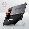 AXAGON RSS-CD09 Ramka na 2,5" SSD-HDD do gniazda DVD, 9.5mm LED aluminium