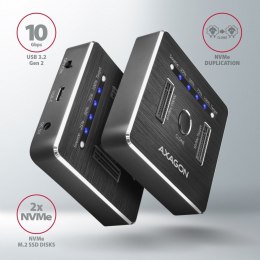 AXAGON ADSA-M2C Stacja dokująca, USB-C 3.2 Gen 2 - 2x M.2 NVMe SSD CLONE MASTER