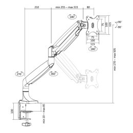 LogiLink Uchwyt na monitor 13-27 cali max 9kg.