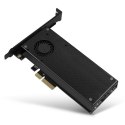 AXAGON PCEM2-DC Adapter wewnętrzny PCIe x4, 1x M.2 NVMe M-key + 1x SATA B-key slot, chłodnica, SP & LP + radiator