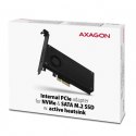 AXAGON PCEM2-DC Adapter wewnętrzny PCIe x4, 1x M.2 NVMe M-key + 1x SATA B-key slot, chłodnica, SP & LP + radiator