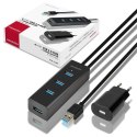 AXAGON HUE-S2BP Hub 4-portowy USB 3.2 Gen 1 charging hub 1.2m kabel, AC adapter