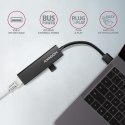 AXAGON HMA-GL3A Wieloportowy hub 3x USB-A + GLAN, USB3.2 Gen 1, metalowy, 20cm USB-A kabel