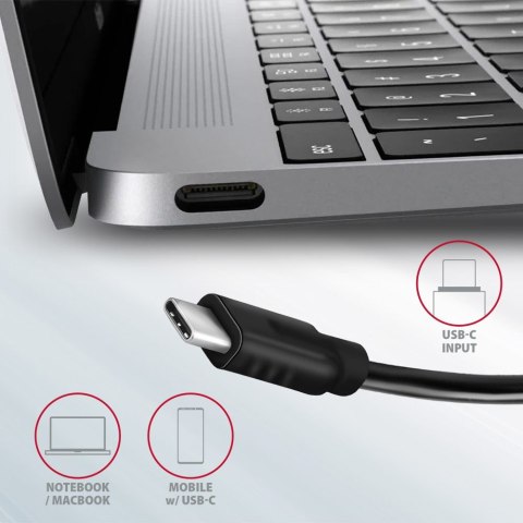 AXAGON HMC-5G2 Wieloportowy hub USB 5in1, 10Gbps, 2x USB-A + 2x USB-C + HDMI 4K/60Hz, PD 100W, 13cm USB-C kabel
