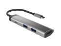 Natec Stacja dokująca Multi Port Fowler Slim USB-C PD, 2x USB 3.0, HDMI 4K