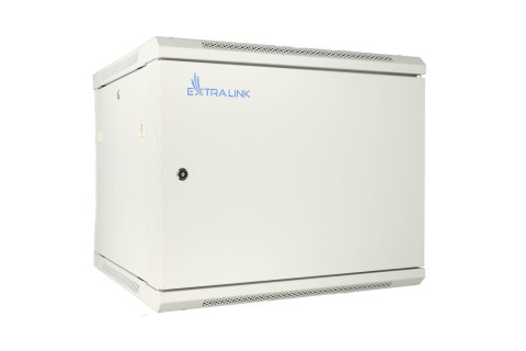 Extralink Szafa rack 9U 600x450 ASP Szara montowana na ścianie, drzwi blaszane pełne