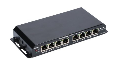 Extralink Switch PoE KRATOS 7x Gigabit PoE, 1x Uplink RJ45, Zasilacz 24V 2.5A, Moc 60W