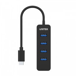 Unitek HUB USB-C; 4x USB-A 3.1; Aktywny; 10W; H1117B