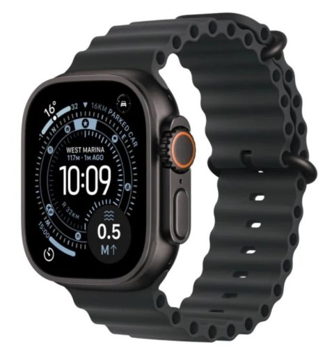 Apple Watch Ultra 3 GPS + Cellular, koperta 49 mm z tytanu w kolorze czarnym, pasek Ocean w kolorze czarnym