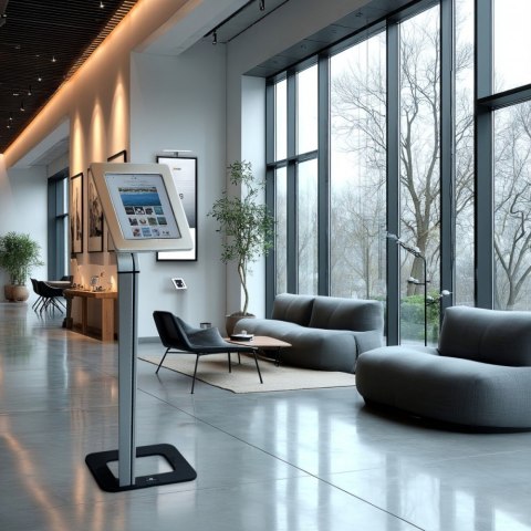 Maclean Stojak, uchwyt reklamowy do tabletu, podłogowy z blokadą MC-645 , 9.7-10.1 cali, uniwersalny