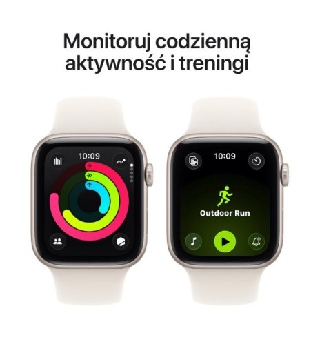 Apple Watch SE 3 GPS+Cellular koperta 44 mm z aluminium w kolorze księżycowej poświaty, pasek sportowy w kolorze księżycowej poświaty 