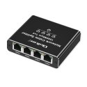 Qoltec Rozdzielacz splitter Ethernet mini SWITCH 1x4 RJ45 | 1000Mb/s | USB-C | Aluminium