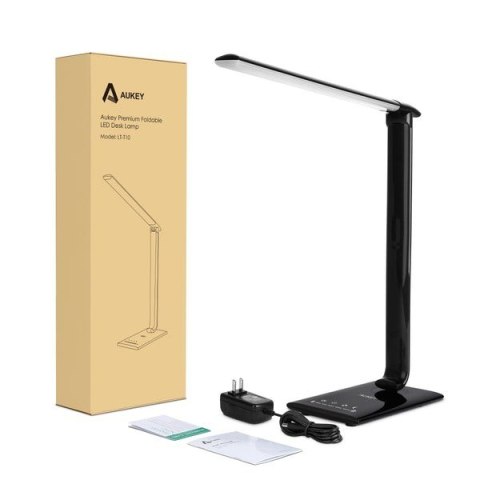 AUKEY LT-T10 Black lampa biurkowa LED dotykowa | 12W | 3000-6500K | 7 poziomów ściemniania | 5 trybów świecenia