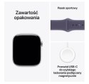 Apple Watch Series 11 GPS koperta 46 mm z aluminium w kolorze srebrnym, pasek sportowy w kolorze mlecznego fioletu - rozmiar S/M