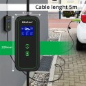 Qoltec 52476 Mobilna ładowarka do samochodu elektrycznego EV z regulacją 2w1 Typ2 | 3.5kW | 230V | Wi-fi | LCD | Przenośna | Wal