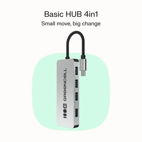 Green Cell HUB USB-C Basic USB-C do 4x USB-A 3.0