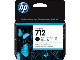 HP Czarny wkład atramentowy 712 DesignJet 80 ml