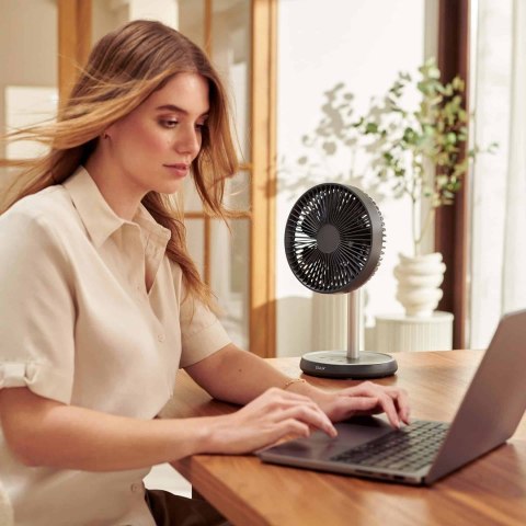 Wentylator Duux | Rize Flex | Wentylator stojący | Szary | Średnica 21 cm | Liczba biegów 4 | Oscylacja | 10 W