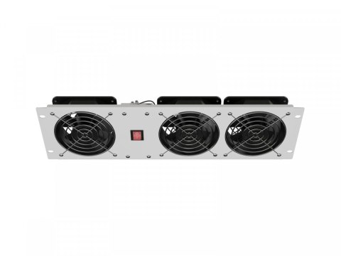 Lanberg Panel wentylacyjny pionowy 19 cali 3U do szaf rack, trzy wentylatory, 230V, szary