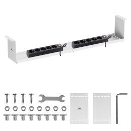 MACLEAN KOMPAKTOWY ORGANIZER PODBIURKOWY NA KABLE, MAX. OBCIĄŻENIE 5KG, BIAŁY, MC-107 W