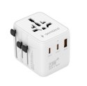 Uniwersalny adapter zasilania Gembird TPA-1A2C20-01-W z ładowarką 2x USB-C, 1x USB-A, 20W Gan biały