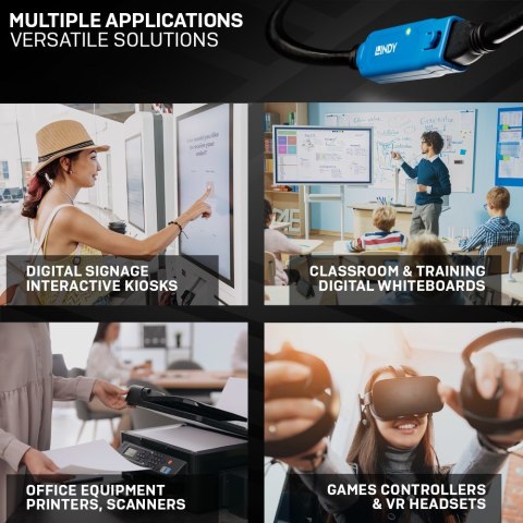 Lindy 43158 kabel USB USB 3.2 Gen 1 (3.1 Gen 1) 8 m USB A Czarny