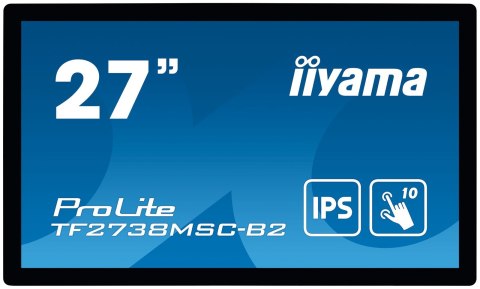 Iiyama ProLite TF2738MSC-B2 monitor komputerowy 68,6 cm (27") 1920 x 1080 px Full HD LED Ekran dotykowy Przeznaczony dla wielu u