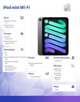 Apple IPad mini Wi-Fi 128GB Gwiezdna szarość